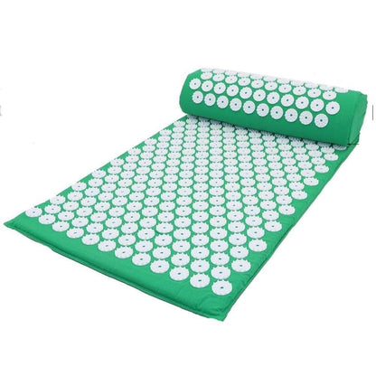 Massage Cushion Yoga Acupressure Mat with Pillow - Pain Relief, Muscle Tension Relief, Portable Mat for Back Pain, Improved Circulation, and Better Sleep